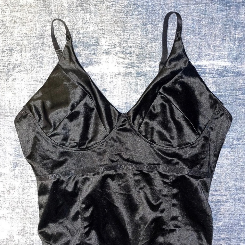 Black Satin Bodysuit